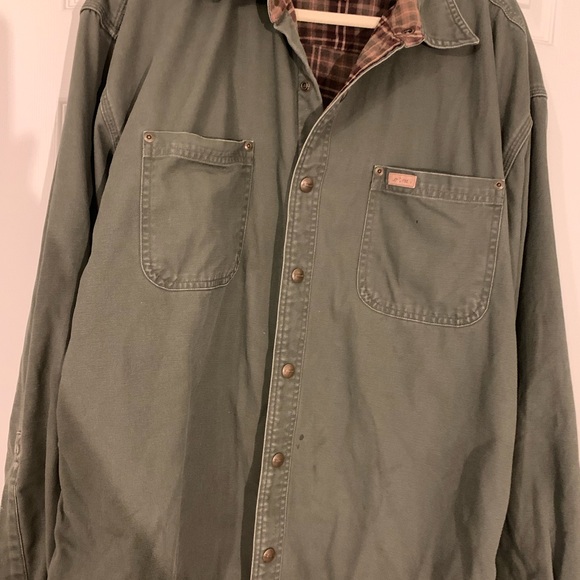 Carhartt  Olive Green Flannel Lined Men's Shirt Jacket Size Large - Picture 2 of 7